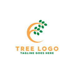 Tree Logo Design. Leaf Logotype. Organic Plant. Natural Flower Vector Logo Icon Symbol.