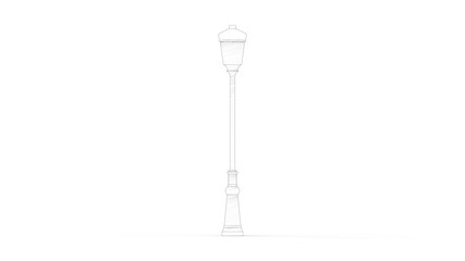 3d rendering of a street lamppost isolated in white background