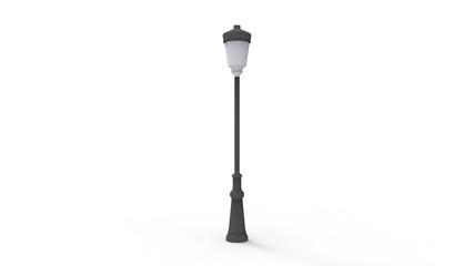 3d rendering of a street lamppost isolated in white background