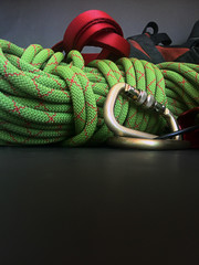 absail or climbing rope used by climber or tree surgeon