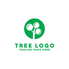 Tree Logo Design. Leaf Logotype. Organic Plant. Natural Flower Vector Logo Icon Symbol.
