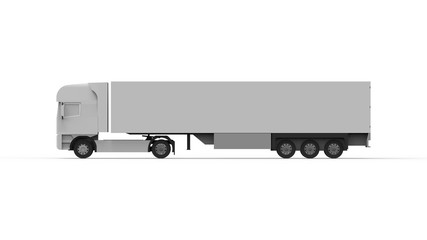 3d rendering of a cargo truck isolated in white background