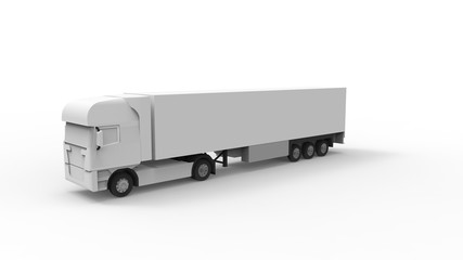 3d rendering of a cargo truck isolated in white background