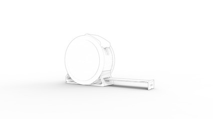 3d rendering of a measuring tape isolated in white background