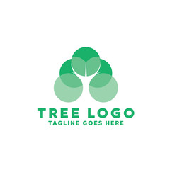 Tree Logo Design. Leaf Logotype. Organic Plant. Natural Flower Vector Logo Icon Symbol.