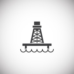 Oil rig related icon on background for graphic and web design. Simple illustration. Internet concept symbol for website button or mobile app.