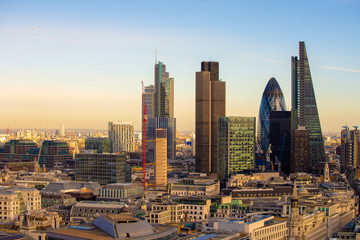 New Skyline of London at sunset