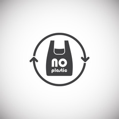 Plastic related icon on background for graphic and web design. Simple illustration. Internet concept symbol for website button or mobile app.