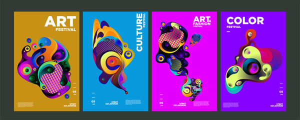 Art, Culture, and Fashion Colorful Illustration Poster. Abstract Illustration for festival, exhibition, event, website, landing page, promotion, flyer, digital and print.