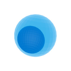 3d redering of blue ball with round hole