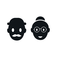 Older couple icon. Pension senior people symbol, elderly or old-aged couple vector illustration