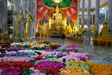flower candle for making worship merit to buddha