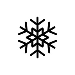 Snowflake icon. Christmas and winter theme. Simple flat black illustration on white background.