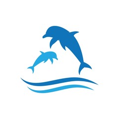 Obraz premium Dolphin logo icon vector template