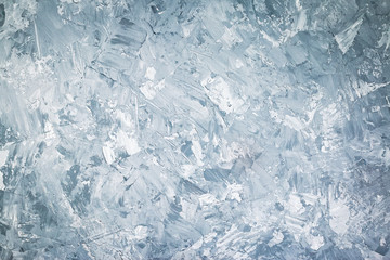 Abstract grunge decorative blue or grey stucco wall background. Web banner or wallpaper, copy space, horizontal