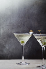 Martini Dry, a famous pre-dinner cocktail based on gin and dry vermouth
