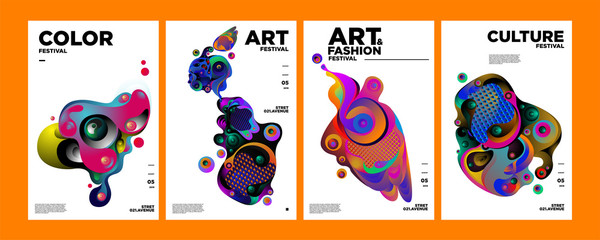 Fototapeta na wymiar Art, Culture, and Fashion Colorful Illustration Poster. Abstract Illustration for festival, exhibition, event, website, landing page, promotion, flyer, digital and print.