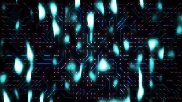Futuristic wireframe polygonal structure with glitch art warp, pixelated and distortion effects. Network connections concept.