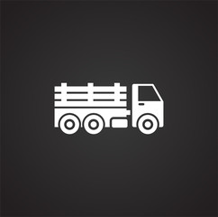 Heavy vehicle related icon on background for graphic and web design. Simple illustration. Internet concept symbol for website button or mobile app.