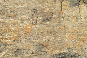 Natural background. Texture of beige sandstone with corrosion pattern