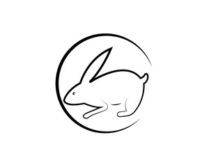 Rabbit Logo template vector icon illustration design