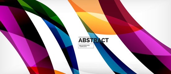 Obraz premium Colorful wave lines abstract background, color line for business or techno presentation