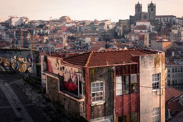 Old house of Porto in the morning