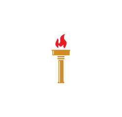 Torch icon on background for graphic and web design. Simple illustration. Internet concept symbol for website button or mobile app.