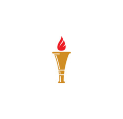 Torch icon on background for graphic and web design. Simple illustration. Internet concept symbol for website button or mobile app.