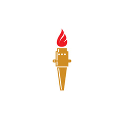 Torch icon on background for graphic and web design. Simple illustration. Internet concept symbol for website button or mobile app.
