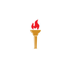 Torch icon on background for graphic and web design. Simple illustration. Internet concept symbol for website button or mobile app.