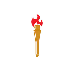Torch icon on background for graphic and web design. Simple illustration. Internet concept symbol for website button or mobile app.
