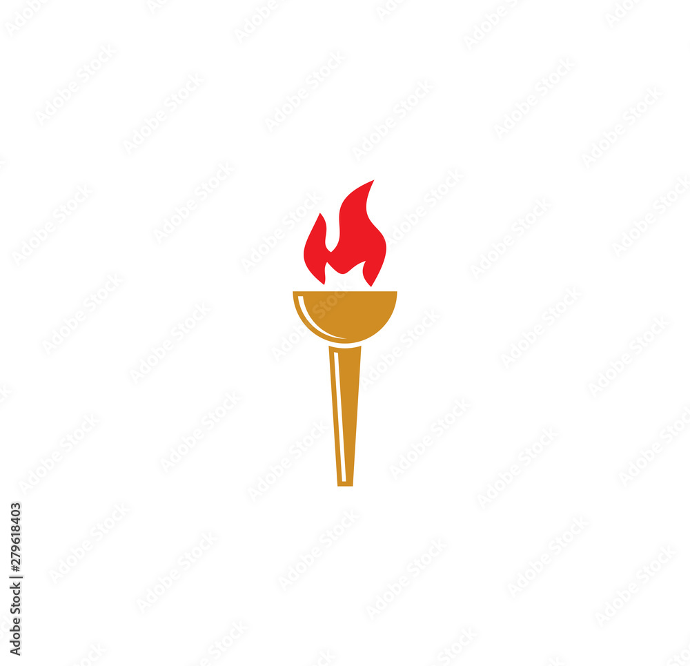 Poster torch icon on background for graphic and web design. simple illustration. internet concept symbol fo