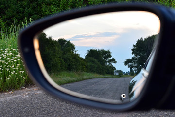 Country road  in mirror image