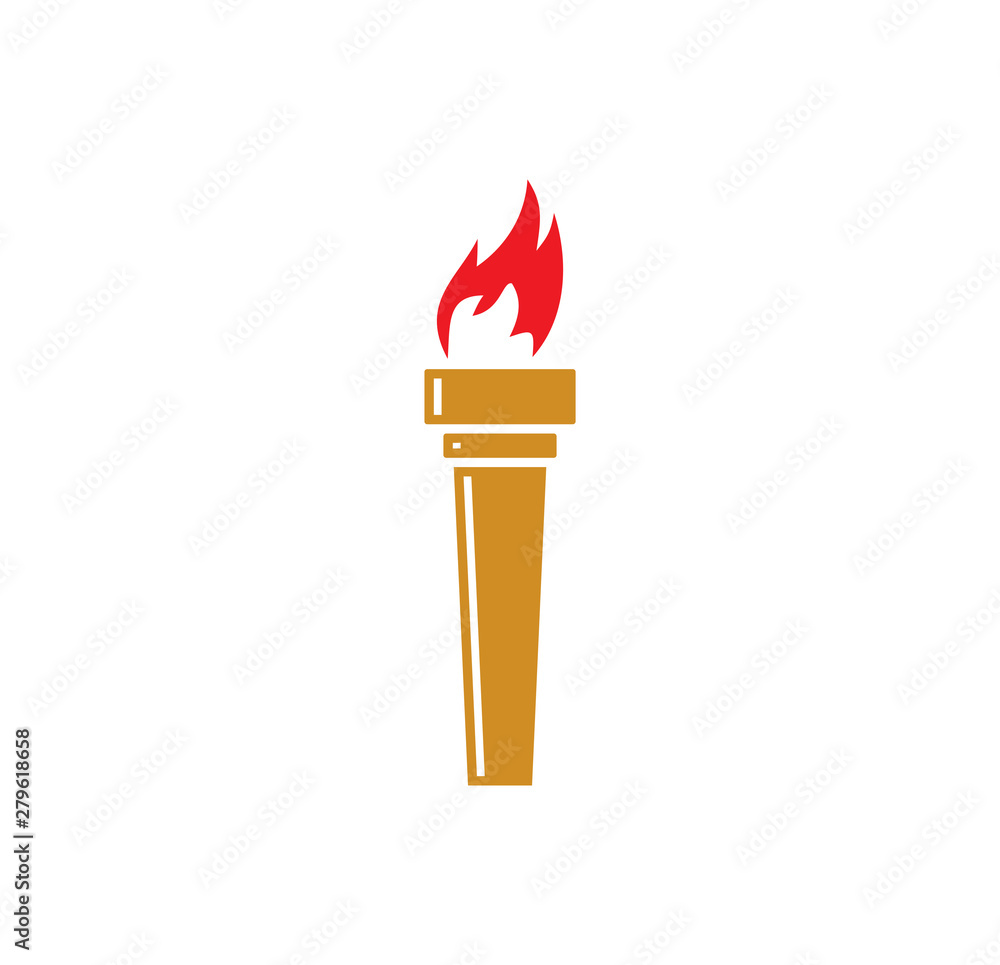 Poster torch icon on background for graphic and web design. simple illustration. internet concept symbol fo