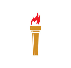 Torch icon on background for graphic and web design. Simple illustration. Internet concept symbol for website button or mobile app.