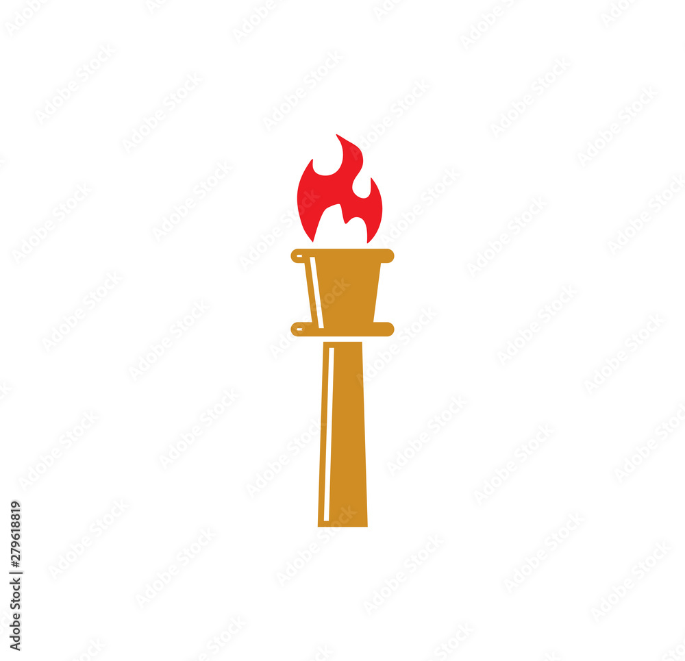 Poster torch icon on background for graphic and web design. simple illustration. internet concept symbol fo