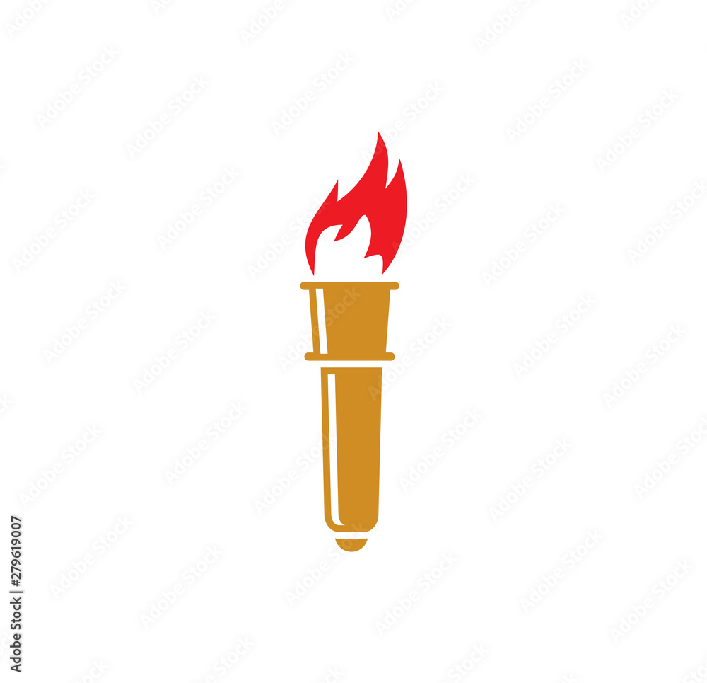 Poster torch icon on background for graphic and web design. simple illustration. internet concept symbol fo