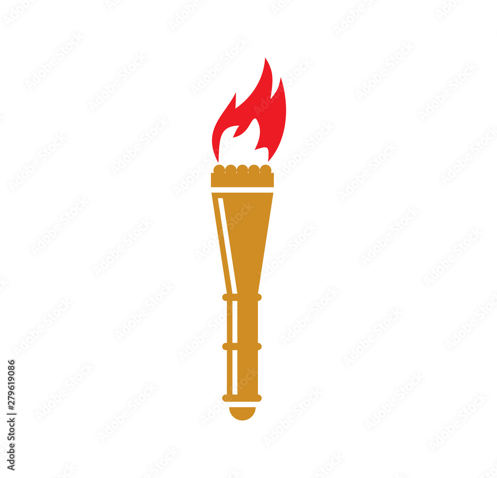 Poster torch icon on background for graphic and web design. simple illustration. internet concept symbol fo