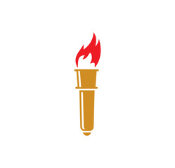 Torch icon on background for graphic and web design. Simple illustration. Internet concept symbol for website button or mobile app.