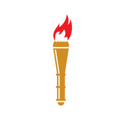 Torch icon on background for graphic and web design. Simple illustration. Internet concept symbol for website button or mobile app.