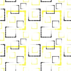 Yellow and black carved squares and frames for an abstract background or pattern.
