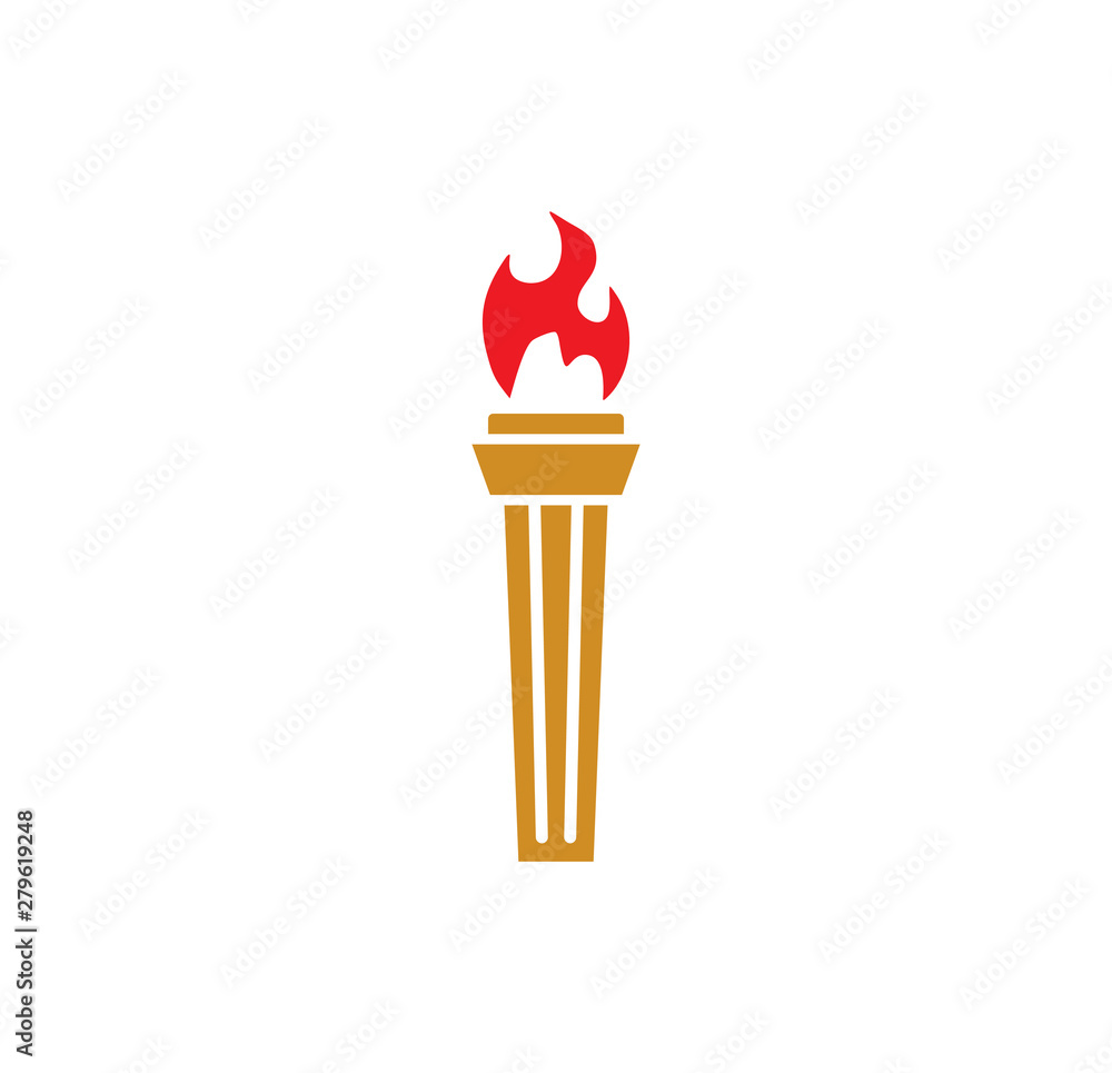 Poster torch icon on background for graphic and web design. simple illustration. internet concept symbol fo