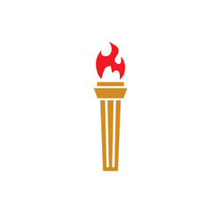 Torch icon on background for graphic and web design. Simple illustration. Internet concept symbol for website button or mobile app.