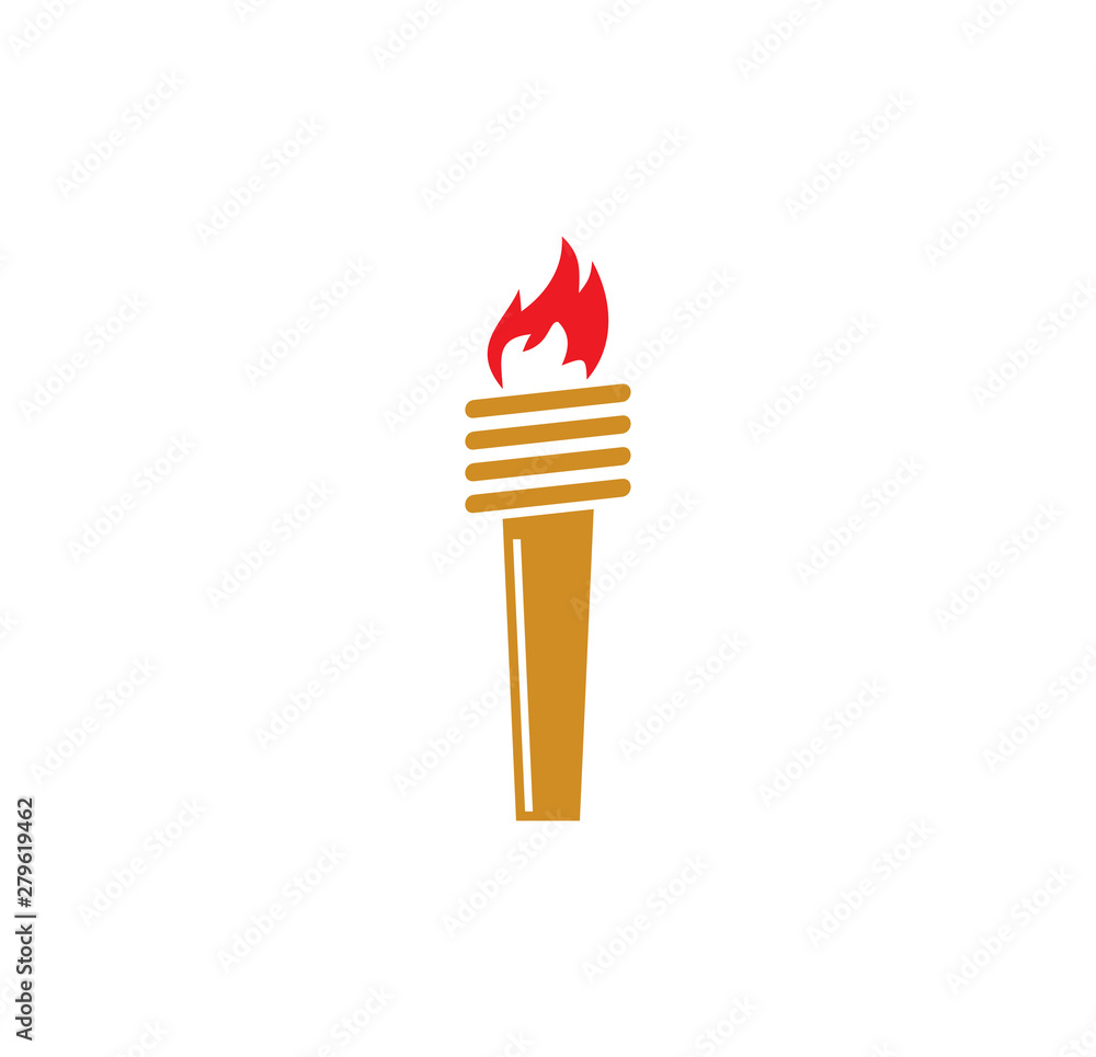 Poster torch icon on background for graphic and web design. simple illustration. internet concept symbol fo