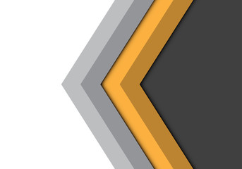 Abstract yellow grey arrow direction isolated design modern futuristic background vector illustration.