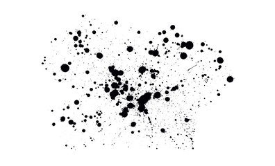 Ink drop splats isolated on white background