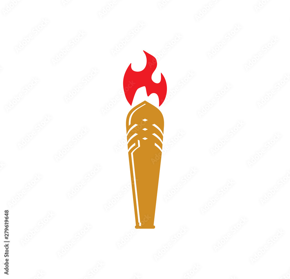 Poster torch icon on background for graphic and web design. simple illustration. internet concept symbol fo