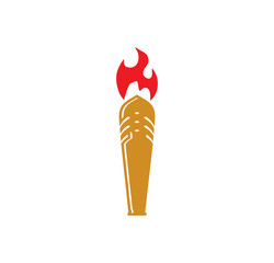 Torch icon on background for graphic and web design. Simple illustration. Internet concept symbol for website button or mobile app.