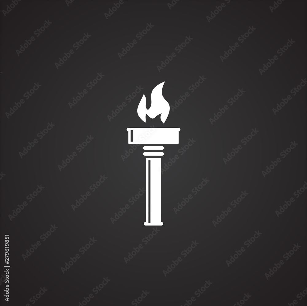 Poster torch icon on background for graphic and web design. simple illustration. internet concept symbol fo